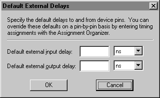 Default External Delays