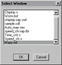 Select Window dialog box