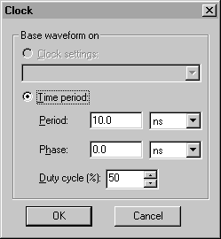 Clock dialog box