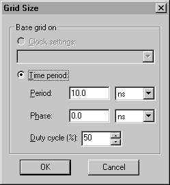 Grid dialog box