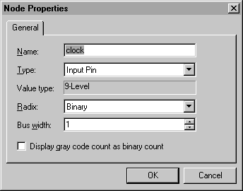 Node Properties dialog box