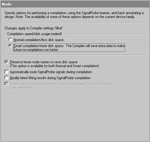 Mode Tab in the Compiler Settings Dialog Box