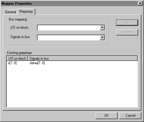Mappings Tab in the Mapper Properties Dialog Box