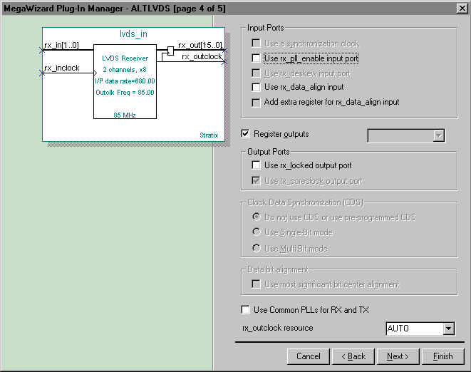 MegaWizard Plug-In Manager ALTLVDS [page 3 0f 5]